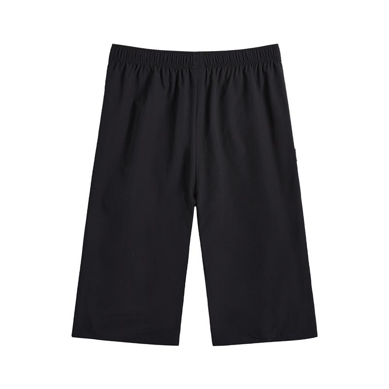 Li-Ning Fashionable Versatile Simple Letter Comfortable Soft Seven-Point Casual Shorts Unisex shorts Black AKQV065-1