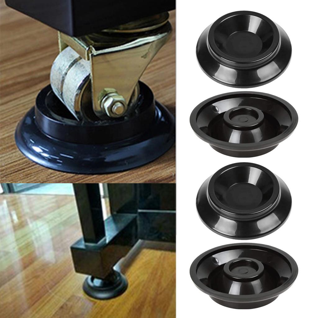 4 Pcs Piano Non-Slip & Anti-Noise Foot Pad Plastic Pianos Caster Cups Floor Protector for Vertical Upright Piano