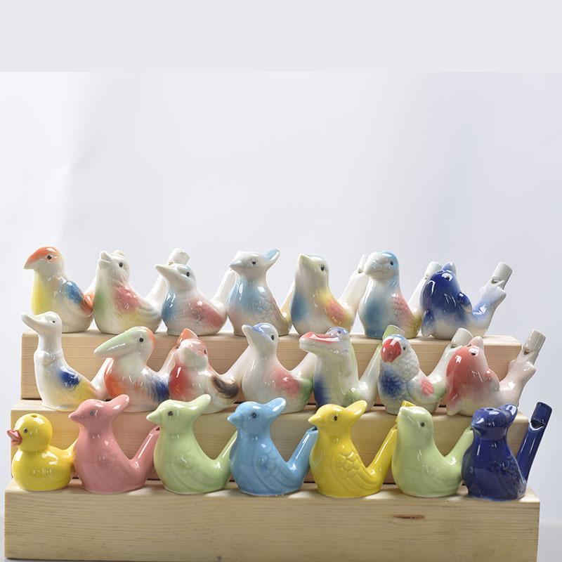 Ceramic Bird Water Whistle Hand Painted Colorful Animal Shape Water Bird Whistle Kids Musical Toy For Party Gift Souvenir