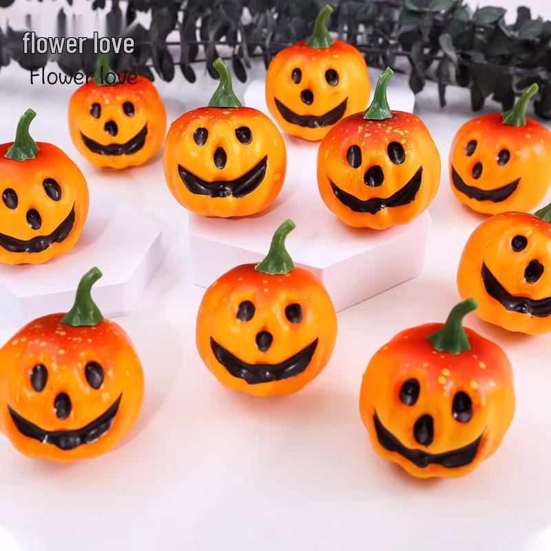 Handmade Halloween Ghost Face Pumpkin Bouquet Floral Art DIY Accessories