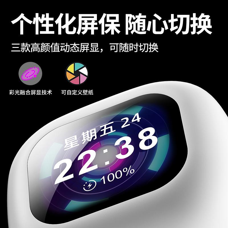 2025 Bluetooth Headset Q18 Color Screen Translatable Ear-hanging Headset Non-in-ear Noise Reduction Computer Headset