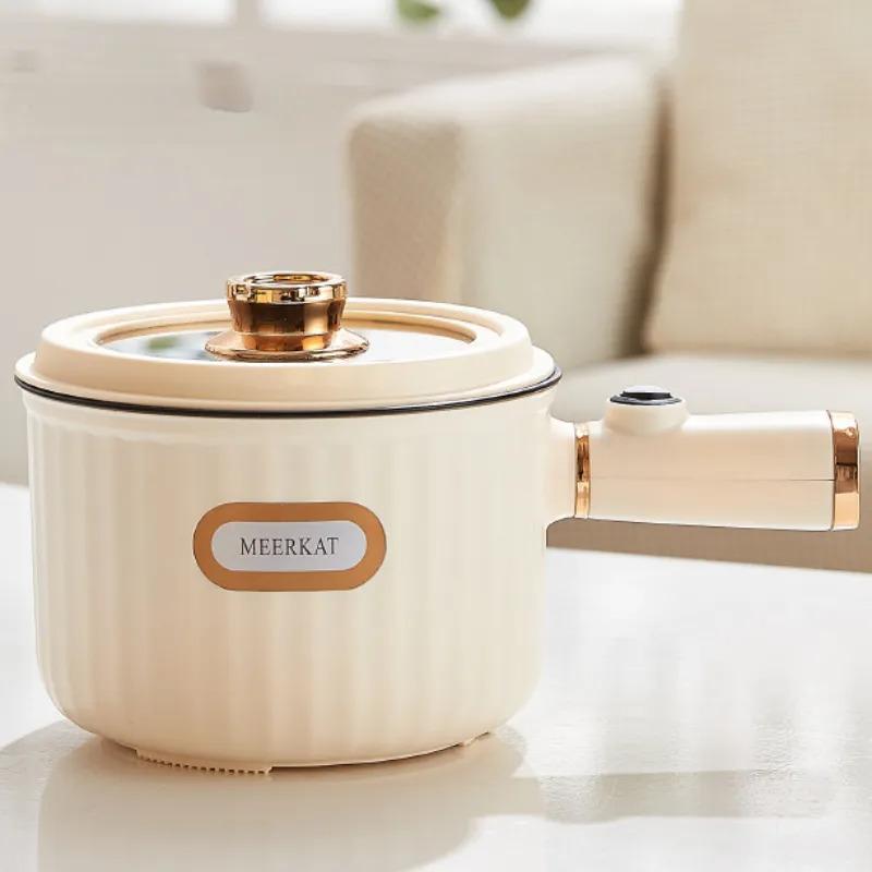 1.6L Mini Electric Rice Cooker Double-layer with steamer 300W/600W Power Non-Stick Hot Pot with Handle for Dorm Home Office Single-layer