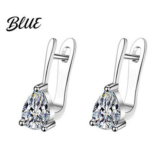 Long-lasting Shine Earrings 1 Pair Women Earrings Cubic Zirconia Drop-Shaped