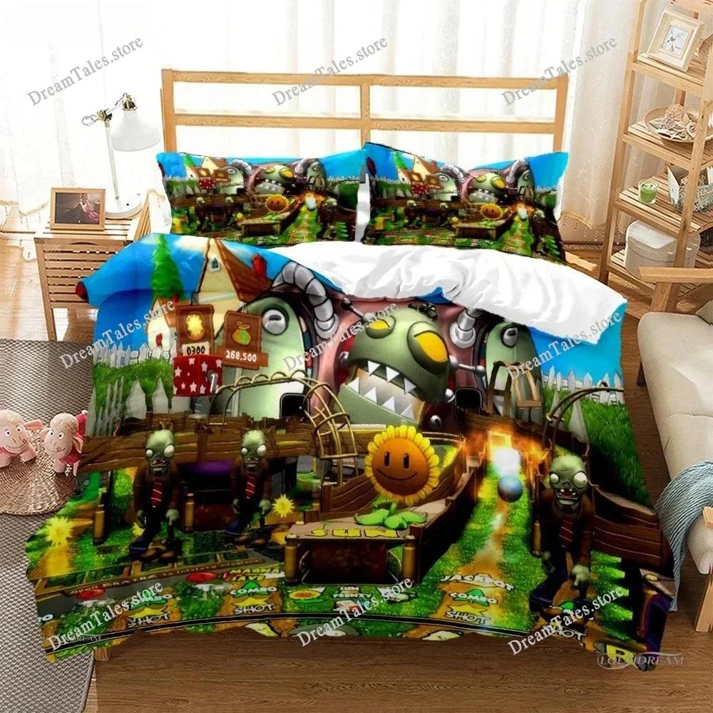 New Plants Vs Bedding Bedding Set Single Twin Full Queen King Size Bed Set Adult Kid Bedroom Duvet Cover Sets 3D Print Game