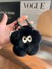 Cute Rabbit Fur Sunflower Pendant Keychain Real Fur Rabbit Doll Charm Toys Ornament Keyring Jewelry Pompom Pendant Gift Handbag