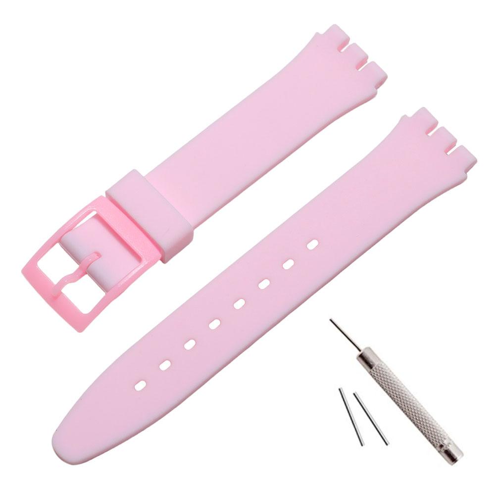 Silikonowy Pasek do Zegarka 16mm 17mm 19mm 20mm dla Swatch Kolorowy Pasek Sportowy Gumowy Zamienny Pasek na Nadgarstek Bransoletka Akcesoria do Zegarka