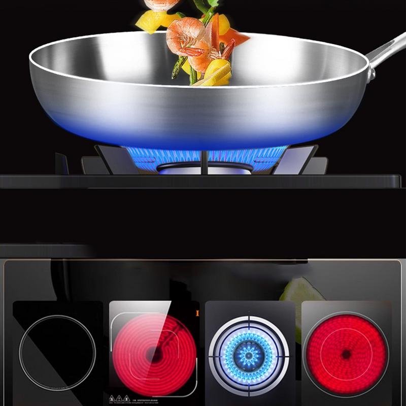 מחבת נירוסטה 24 ס"מ, מחבת נון-סטיק להכנת סטייקים, סיר בישול למטבח לא מצופה, לכירת גז ולכיריים אינדוקציה