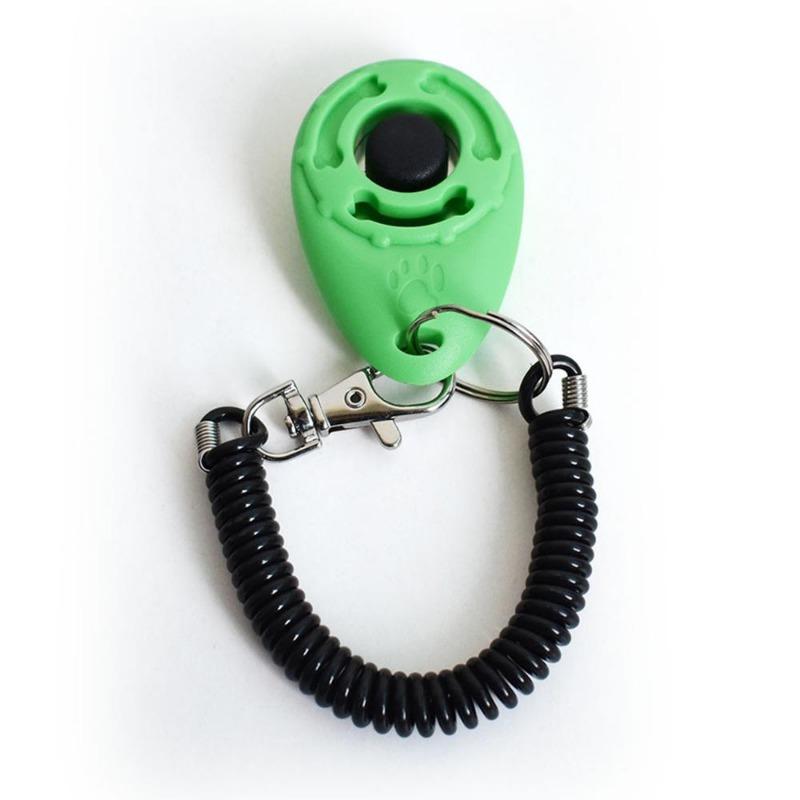 Adjustable Pet Trainer Pet Dog Training Dog Clicker Sound Key Chain And Wrist Strap Doggy Train Click
