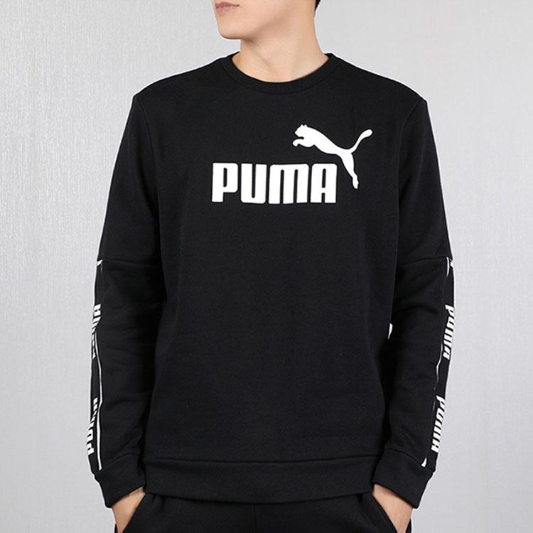 PUMA Fleece Lined Stay Warm Casual Sports Round Neck Pullover Black Men's 580429-01