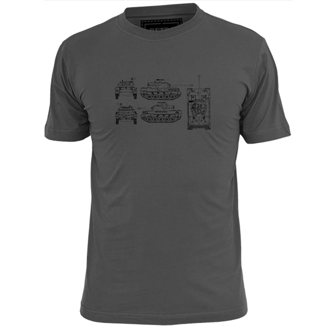 Mens M18 Hellcat USA WW2 Tank Blueprint T shirt 3XL