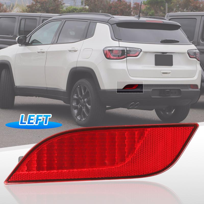 Car Rear Bumper Reflector Marker Light Reflective Strip For Jeep Compass 2017 2018  55112679A 55112678AA Left Right 1pc Left