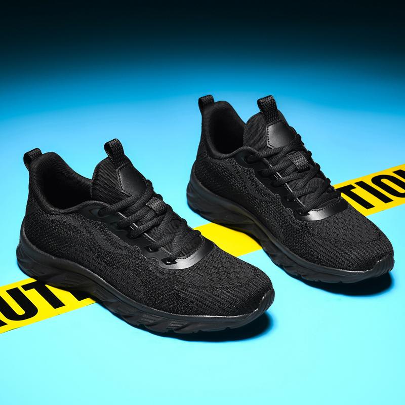 

Модные мужские кроссовки Спортивная обувь Простой однотонный цвет Мода Лето Новый узор Сетчатые дышащие Классические кроссовки Zapatillas Черный 46 39 чёрный