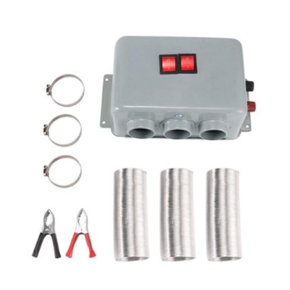 800W 12V Car Heater with Triple Hole Design for Rapid Heating Defrost Low Noise Operation Vehicle Heater for Winter Use
