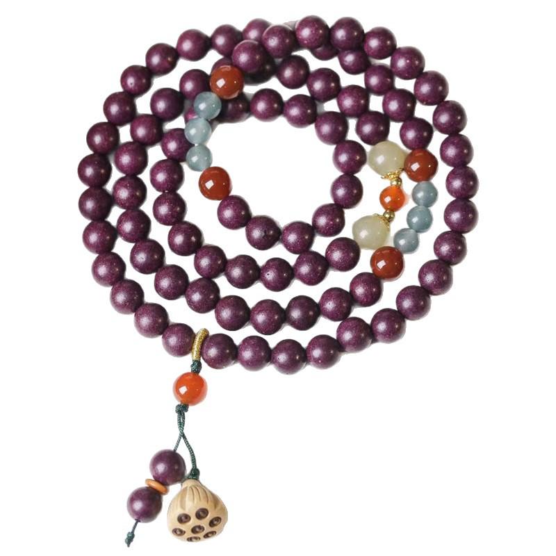 Purple Qi East Herbal Buddhist Beads Bracelet - Ancient He Xiang Zhu, Unisex