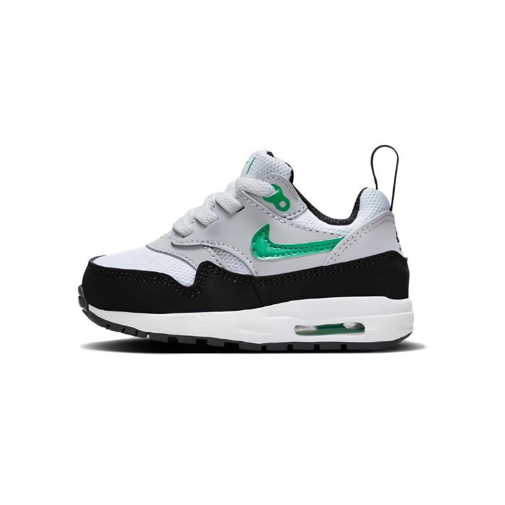 Nike Air Max 1 EasyOn TD Černá Stadionově zelená Dětské tenisky Bílá Čistě platinová DZ3309-108