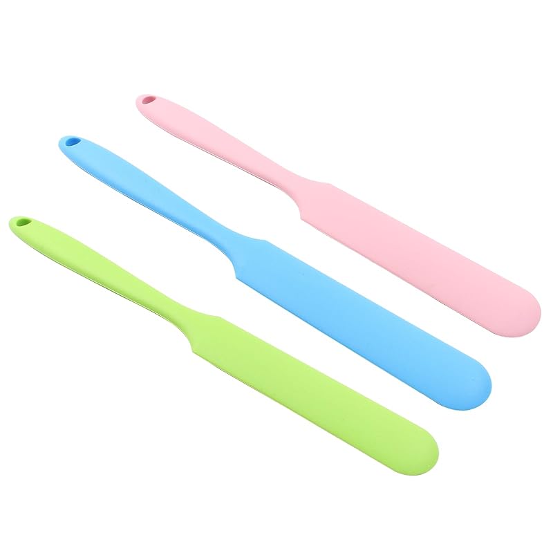 3 Pieces Silicone Waxing Spatula Non Stick Wax Spatulas Resin Popsicle Sticks Hair Removal Waxing Applicator Non-Stick Kitchen Scraper (Orange,