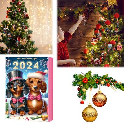 Dachshund Advent Calendar 2025 24 Days of Christmas Collectible Funny Dog Set 24 Days Xmas Countdown Calendar Gifts for Kids