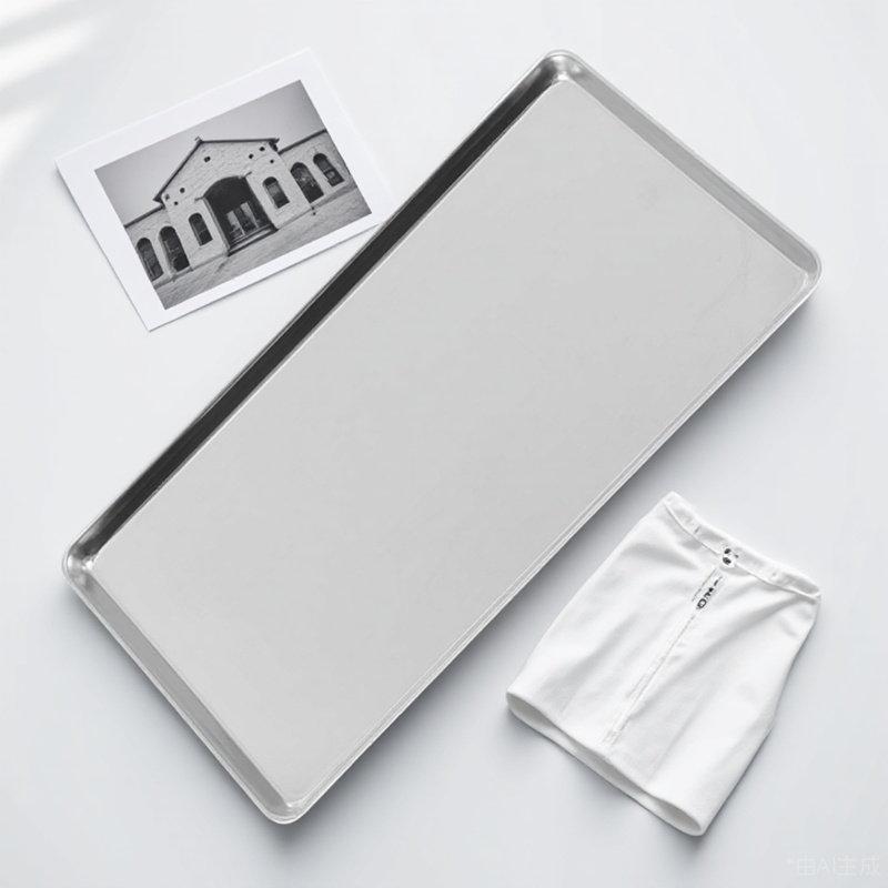 Stainless Steel Rectangular Food Plate Smooth Polished Design for Barbecue Party Snack Storage Kitchen Tray Rectangular Plate