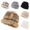 Cute Fisherman Hat Rabbit Hair Winter Knitted Hat Portable Bucket Hat  Couple
