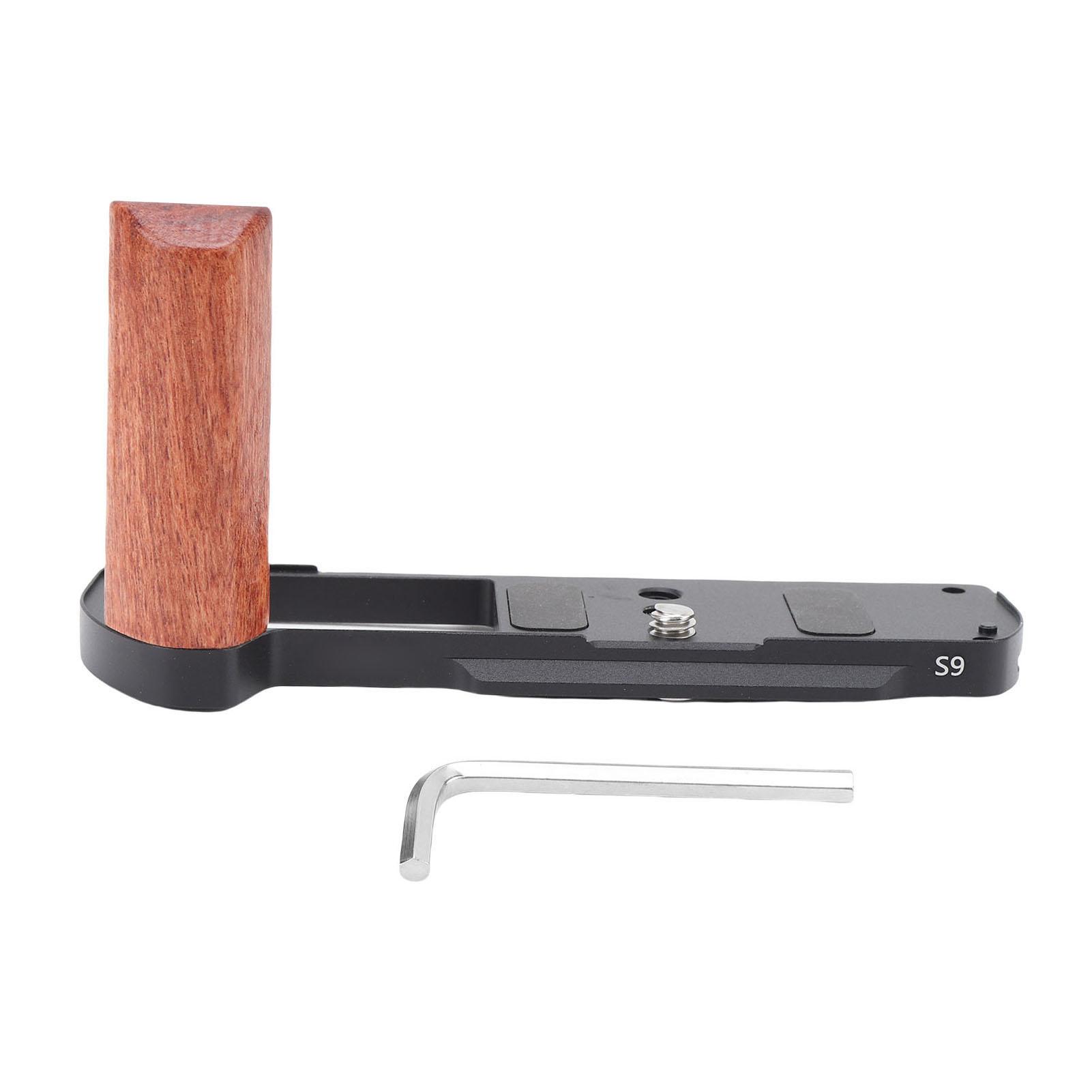 Cosyhome Black L Shape Grip Fit For Lumix S9 Camera Wood Aluminum Alloy L Shape Handgrip With Qr Plate 1 4 Inch Screw Hole