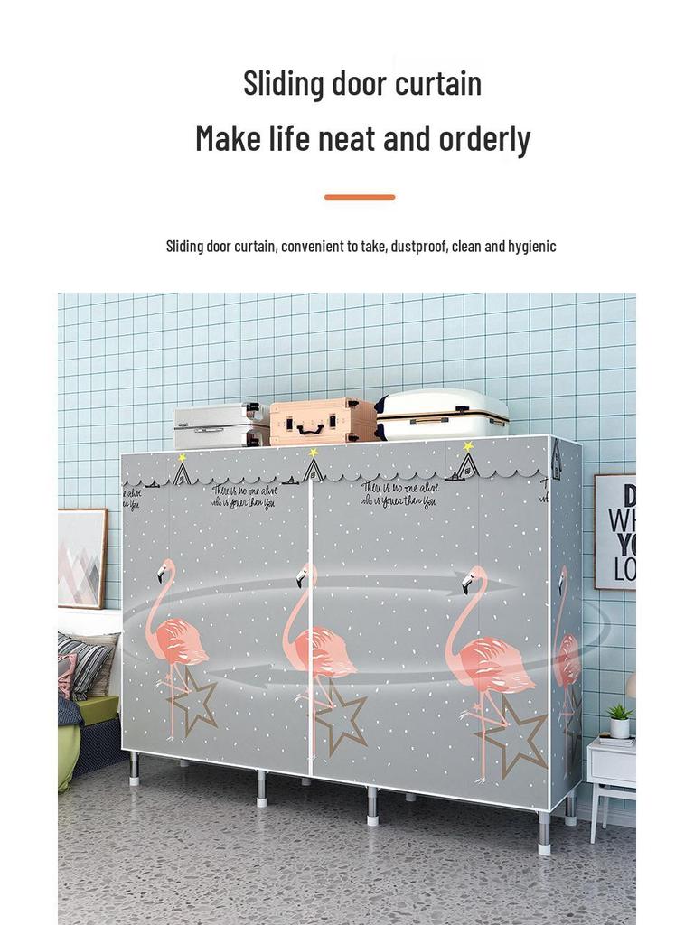 Compact All-Steel Frame Cloth Wardrobe: Durable Storage Solution for Bedrooms and Apartments