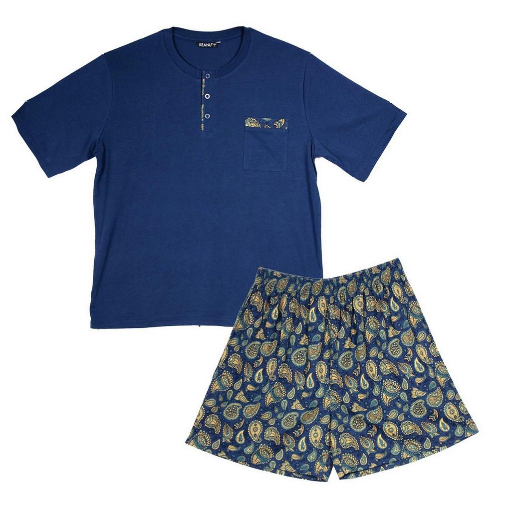 Keanu Mens Henley Short Pyjama Set