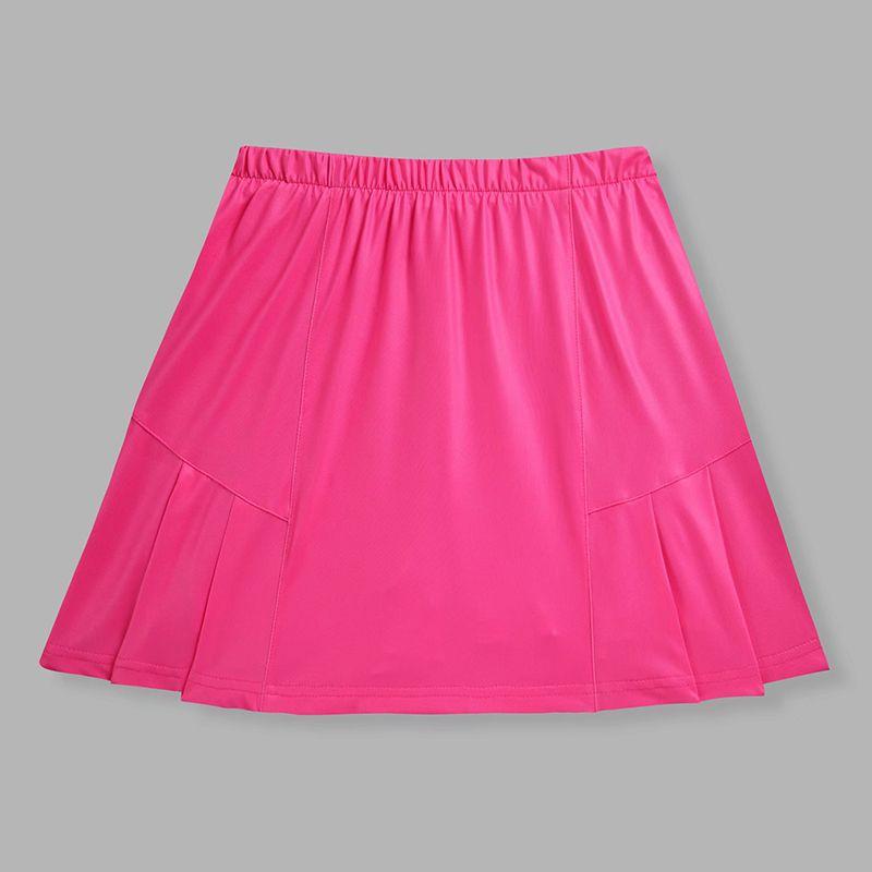 

Sports Skirt Women s Half-Length Badminton Yoga Running Workout Quick-Drying Pleated Skirt Fashion Tape Ping-Pong Tennis Skirt 013 Rose Red M
