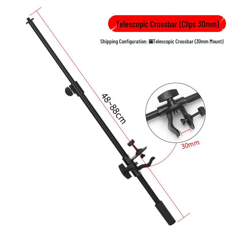 Telescopic Desktop Floor Stand with Adjustable Microphone & Phone Clip for Live Streaming