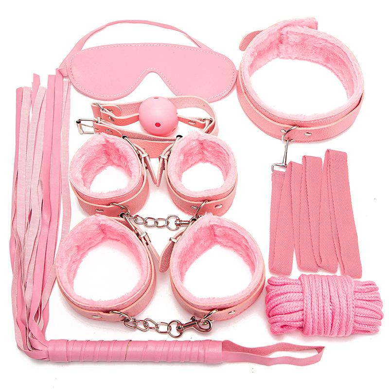 Sex Toys SM Plush 7-piece Set Handcuffs  Whips Masturbation Bundling  Restraint Set Sex Toys Interactive Flirting
