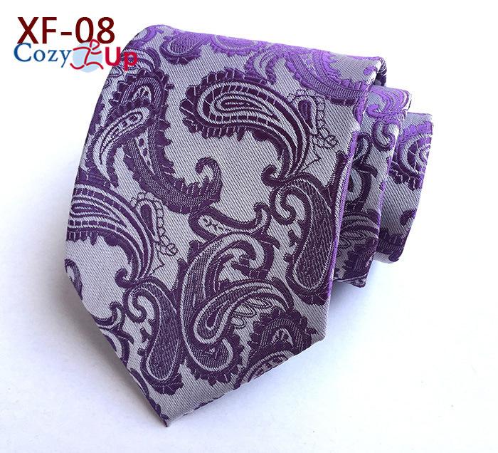Cozy Up 3.15"(8cm) Fashion Striped PaisleyTies Men Plaid Flower Necktie for Wedding