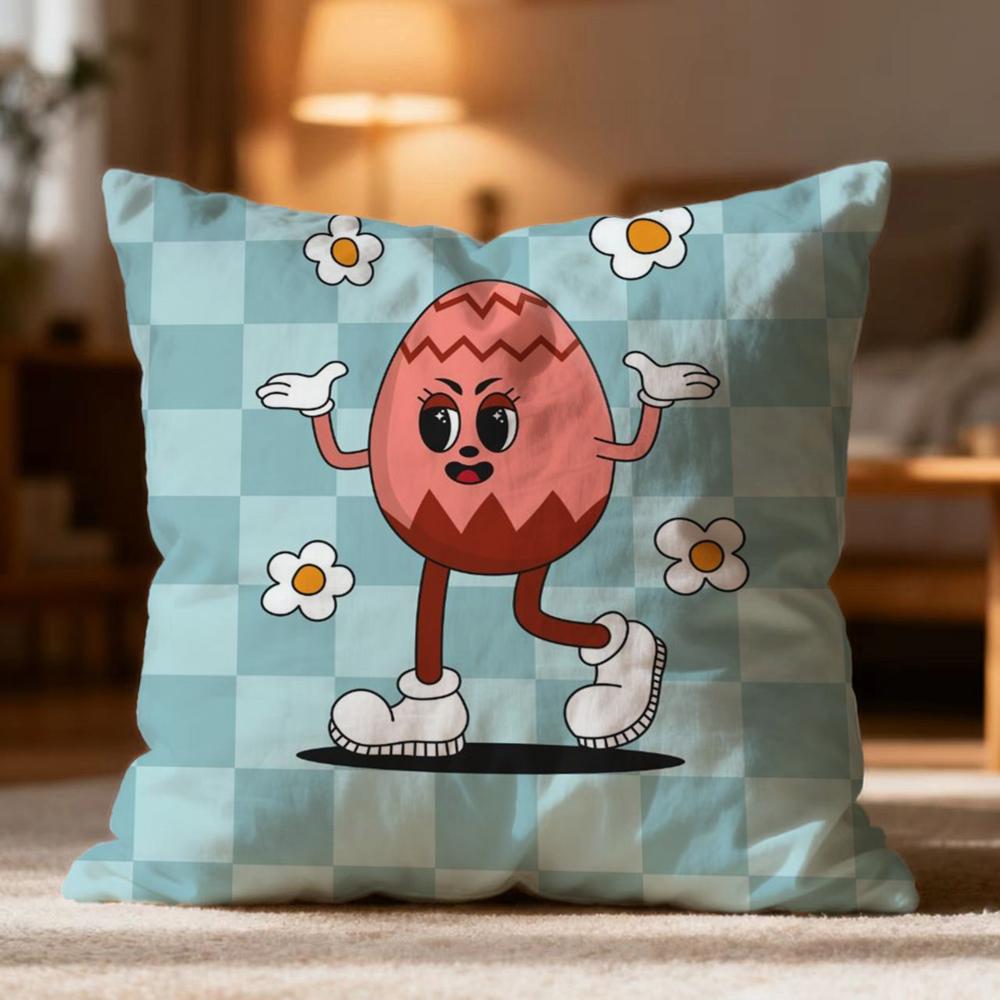 Fashion Easter Cushion Cover Soft Washable Pillow Case Multi-Scene for Couch Bed Travel Office Use