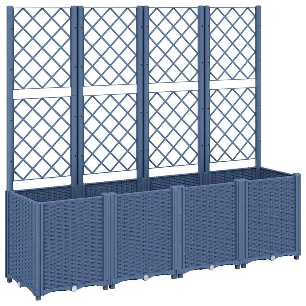 Vaso com Treliça Azul Cinza 160 x 40 x 140 cm PP