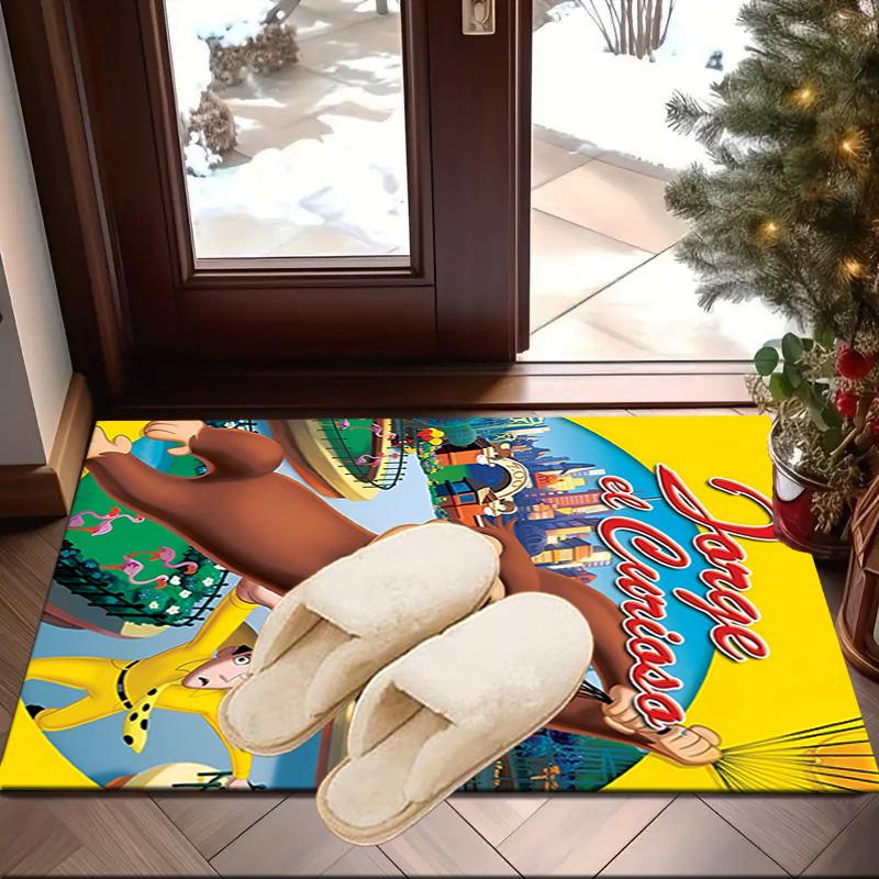 Curious George Flying Kite Area Rug Office rug, Chair Rug, Decor Carpet Livingroom bedroom Mat, Large Size Fan gifts Christmas gifts
