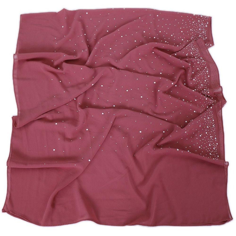 Dustproof Islamic Turban Headband 180*70cm Head Wraps Fashion Beads Shawls  Party Decor