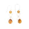 Natural Citrine Gemstone 925 Sterling Silver Jewelry Handmade Women Earrings 2" EE-156-1