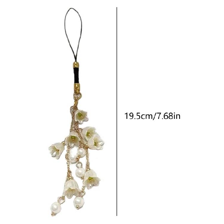 Fashion Orchids Phone Charm Cute Accessory Flower Pendant Keychain Car Keyring