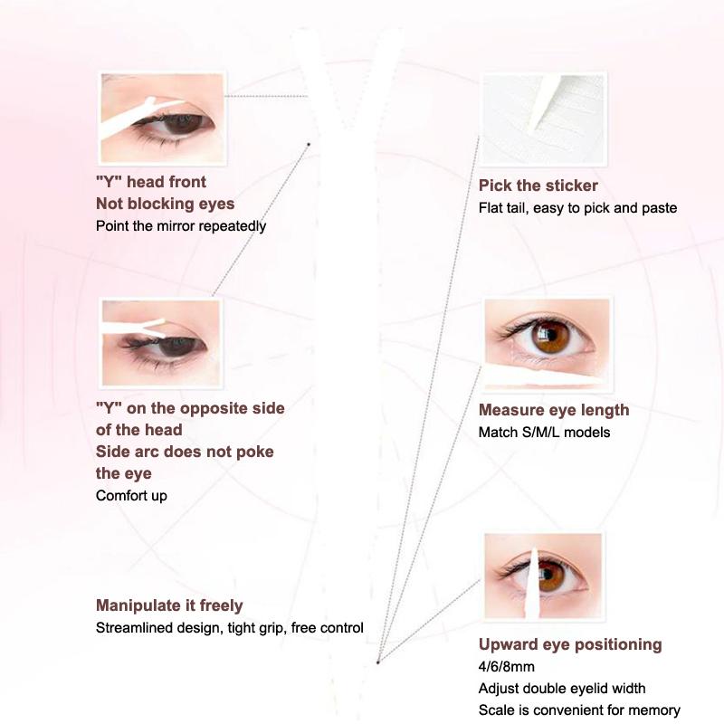 280Pcs Double Eyelid Tape Beige Self-Adhesive Eye Makeup Stickers Transparent Invisible Double Eyelid Tape Big Eyes Makeup Tools