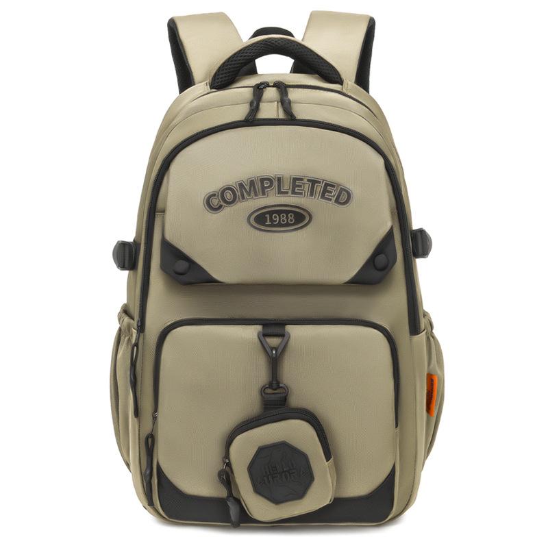 

2025 Новый школьный ранец для учеников младших и старших классов средней школы с большой вместимостью, легкая и унисекс сумка через плечо, дорожная сумка 31*18*47cm хаки