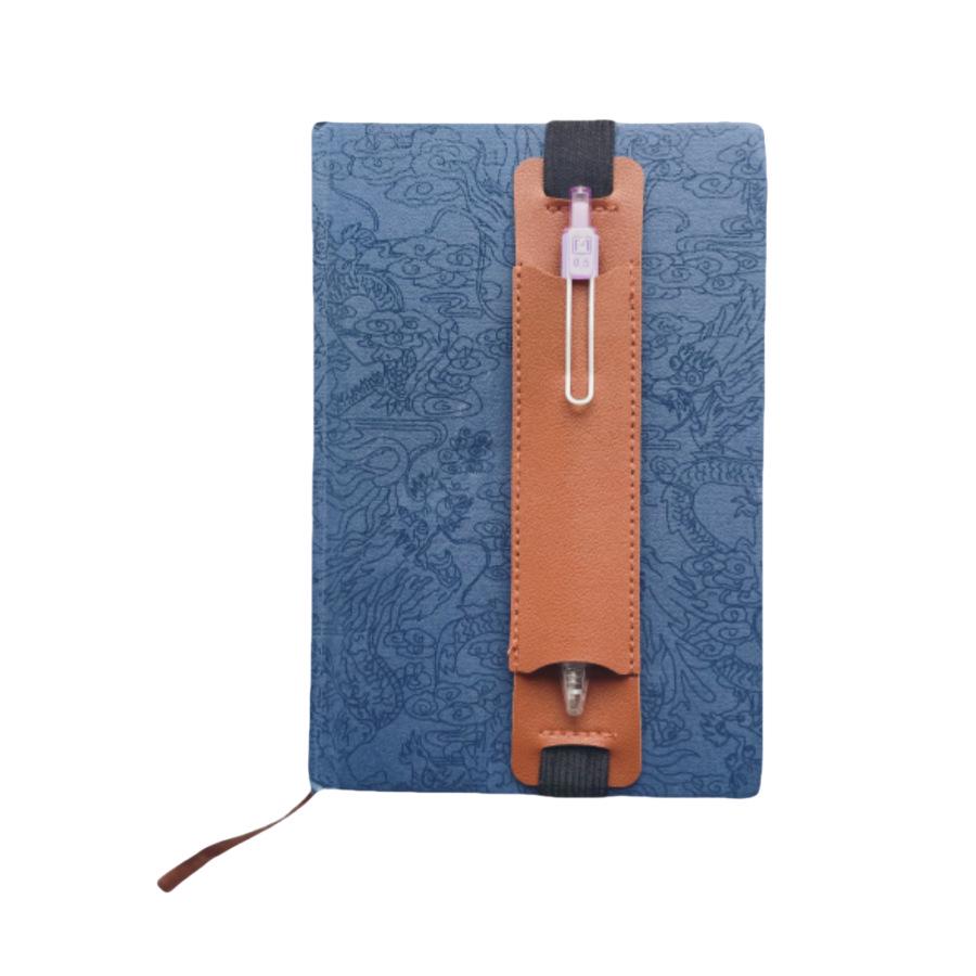 Portable PU Leather Pen Holder with Elastic Band for Single Fountain or Ballpoint Pen