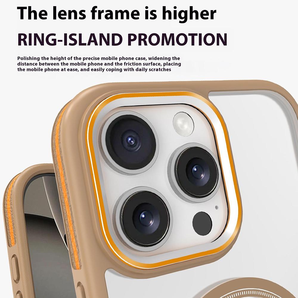 For iPhone 16 Pro Magnetic Case Shockproof TPU+PC Clear Back Phone Cover