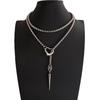 Stainless Steel Chain Necklace With Heart Pendant And Spike Details For Daily Casual Wear