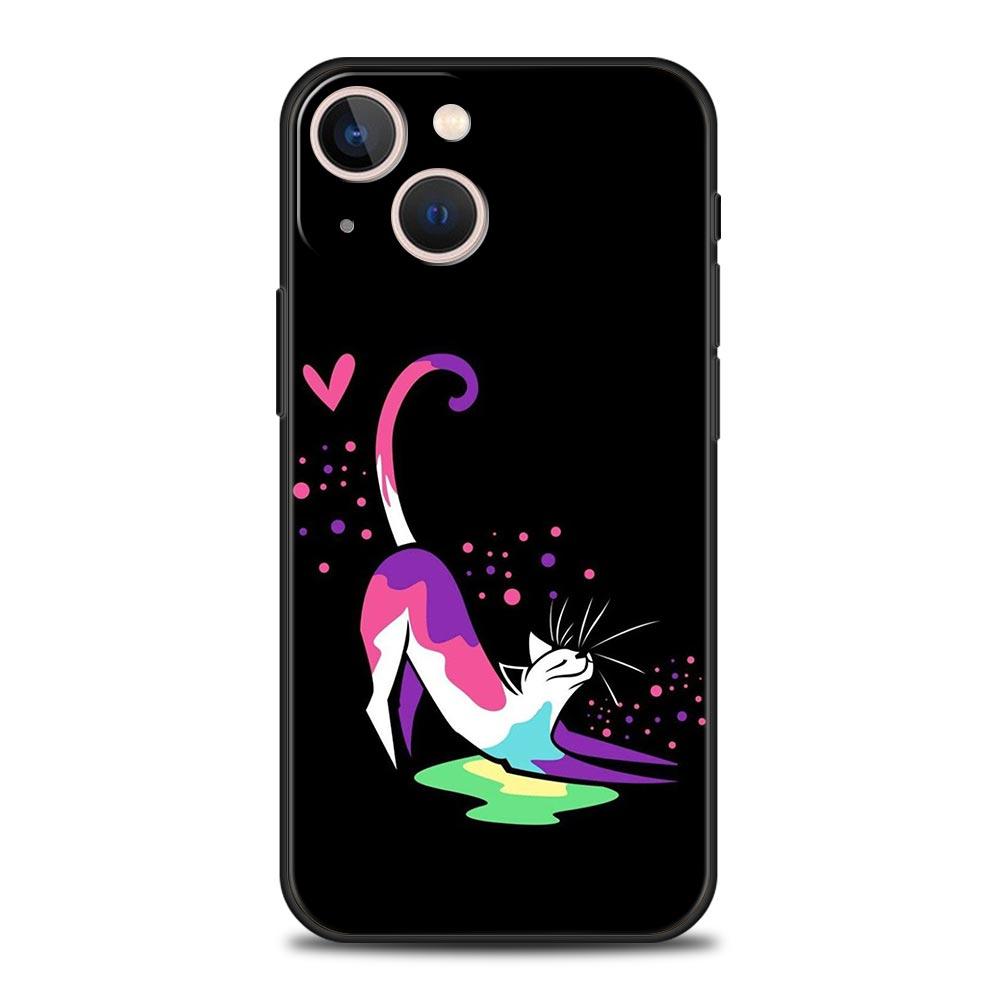 Buntes Katzen-Design Handyhülle Cover für iPhone 17 16 15 14 13 12 Pro Max 11 Pro Max 17 AIR Plus Stoßfeste Weiche TPU Hülle Capas