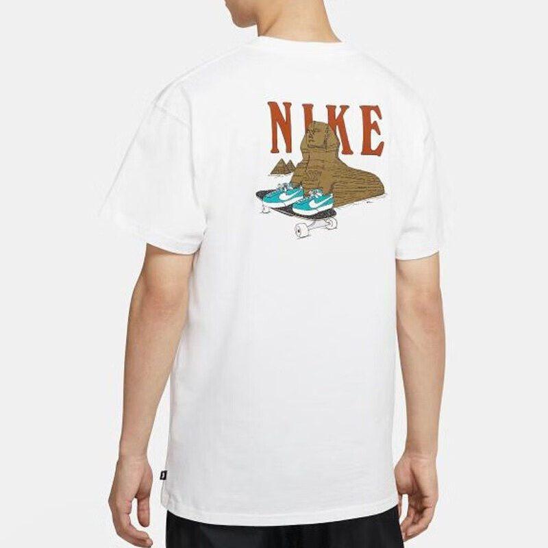 Nike T Shirts Men's White Crew Neck Moderate Straight Fit DD8914-100
