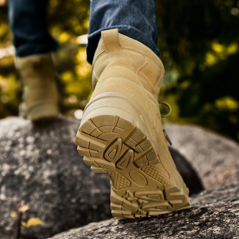 Hiking Shoes Men Outdoor Anti-slip Lace-up Thick-soled High-top Boots Men Comfortable Casual Durable Casual Sports Shoes Men