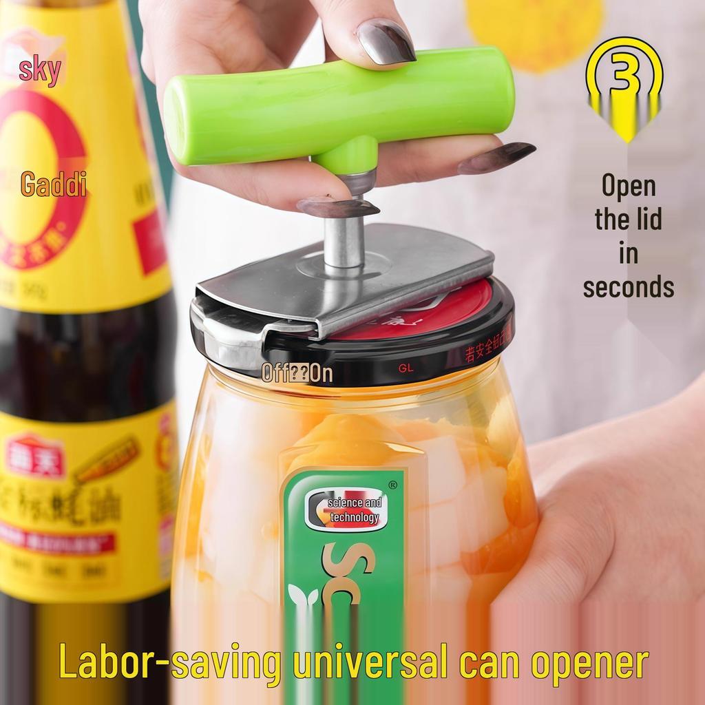 Stainless Steel Twist-Off Lid and Bottle Opener: Easy Grip for Jars and Cans