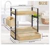 Organizzatore da Bancone per Bagno a 2 Livelli con Cassetto Organizer in Legno per Bancone per Stoccaggio, Organizer per Prodotti da Skincare per Toeletta, Scaffale da Bancone per Bagno