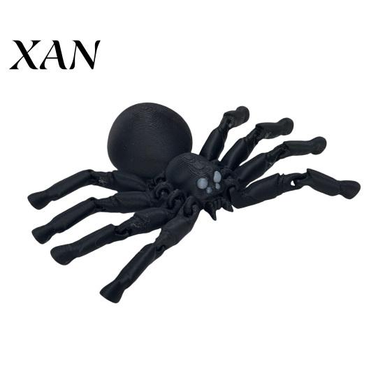 Movable Spider Joints 3D Printed Articulated Figurine, Flexible Joint Black Realistic Model Statue, Collectible Gothic Ornament for Halloween