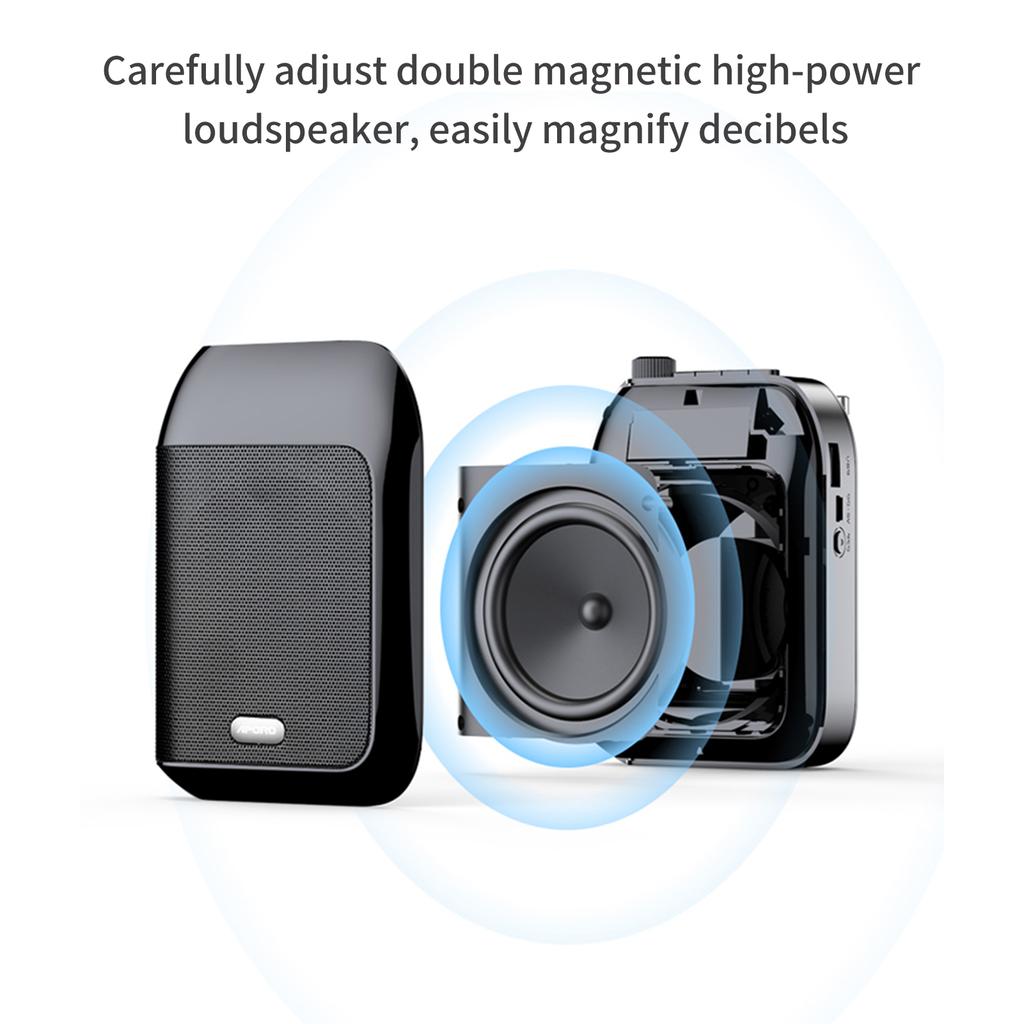 Portable Voice Speaker Amplifier for Teachers with Wired Microphone Headset Waistband Rechargeable
