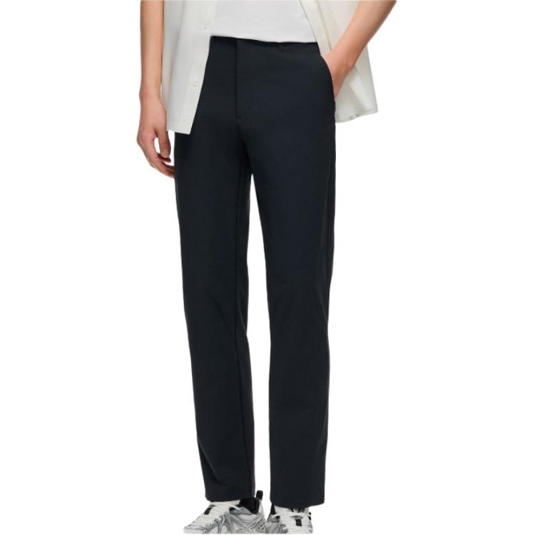 Anta Champion All-Weather Series Solid Color Mid-Rise Breathable Versatile Straight-Leg Sports Pants Men bottoms Basic-Black 152520501-1