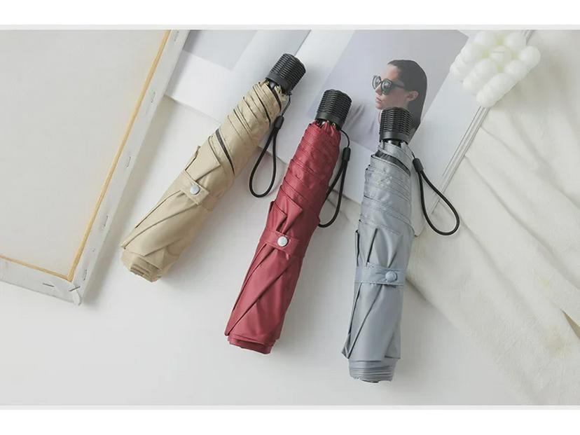 Ultra-Light 160g Sunscreen Pencil Umbrella, 108cm, Black, Dual-Purpose for Sun and Rain, UPF 50+, Gift Box Included